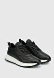 Siyah Deri Erkek Sneaker