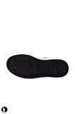 Kadın Siyah Rahat Kalıp Keten Bilekli Günlük Spor Kalın Tabanlı -5cm- Bağcıklı Sneaker Ayakkabı