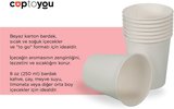 75 adet tek kullanımlık karton bardak 8 oz 250 ml, beyaz sıcak bardaklar, kağıt meyve suyu bardağı, parti karton bardakları