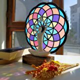 Veraart Epoksili Işıklı Kişiselleştirilebilir Torus Yoga Yapan Kadın Gece Lambası  Dekoratif Obje  