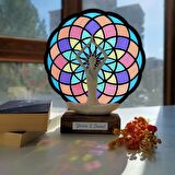 Veraart Epoksili Işıklı Kişiselleştirilebilir Torus Yoga Yapan Kadın Gece Lambası  Dekoratif Obje  