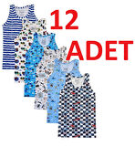 Tutku 0256 (3 NO 5-6 YAŞ) (12 adet) Erkek Çocuk Atlet Elestan empirme Pamuklu renkli