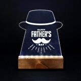 Veraart Happy Fathers Day Led Işıklı Pleksi Kişiye Özel Gece Lambası Babalar Günü Hediyesi