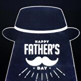 Veraart Happy Fathers Day Led Işıklı Pleksi Kişiye Özel Gece Lambası Babalar Günü Hediyesi