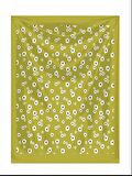 YEŞİL ZEMİN ÜZERİNE BEYAZ PAPATYA DESENLİ KARE %100 PAMUK BANDANA 55X55 UNİSEX