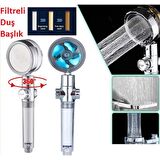 Su Tasarruflu 360 Derece Dönebilen Turbo Pervaneli Fitreli Tazyikli Duş Başlığı Yüksek Basınçlı