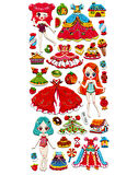 Sticker Kabartmalı Stiker Defter, Planlayıcı Etiket (sk103) 9x18 cm- Prenses Kız Giydirme