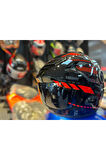 913 FULLFACE GEOMETRY RED GÜNEŞ VİZÖRLÜ KASK