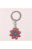 Çiçek Tasarımlı Metal Anahtarlık