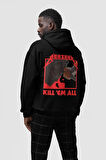 Berserk Kill 'Em All Yazılı Unisex Oversize Anime Hoodie