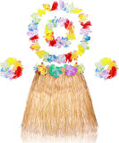 samur parti parti aksesuar & kostüm Yetişkin Çocuk Hawaii Parti Seti - 40 cm Naturel Etek + Çiçek Aksesuarlar (5 Parça)