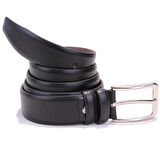 Dagoster DMK26-302 Siyah 3,5 cm Suni Deri Erkek Kemer