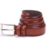 Dagoster DMK26-302 Taba 3,5 cm Suni Deri Erkek Kemer