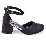 Dagoster DJA76-YB101KY Siyah Ortopedik  Kız Çocuk Abiye Ayakkabı