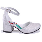 Dagoster DJA76-YB101KY Gümüş Ortopedik  Kız Çocuk Abiye Ayakkabı