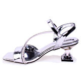 Dagoster DZA07-1284051 Gümüş Ayna İnce Topuklu Abiye Kadın Ayakkabı