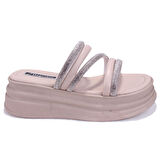 Dagoster DZA07-1241305 Bej Taşlı Spor Kadın Terlik