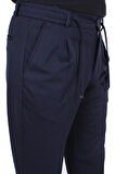 Dagoster DMG23-611275 Lacivert Normal Bel Double Paça Flota Cepli Erkek  Pantolon