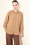 Regular Fit Basic Düz Uzun Kollu Gömlek Tunik
