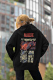 Arka Ön Anime Baskılı Oversize Hoodie, Unisex Berserk Sweatshirt