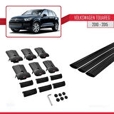 Volkswagen Touareg 2 (7P) Pre-Facelift 2010-2015 Arası ile Uyumlu FLY Model Ara Atkı Tavan Barı Siyah 3 Adet