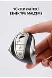 Mercedes Benz C E S Class C200 W206 W223 S400 S500 Maybach Deri Görünüm TPU Anahtar Kılıfı (Kırmızı)