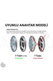 Hyundai Tucson Ioniq Kona Elantra TPU Anahtar Kılıfı 5 Tuşlu Model (Beyaz Gümüş)