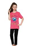 Kız Çocuk Kısa Kol Pantolon Pijama Takım 12828 BGL-ST01173