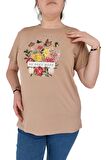 Kadın Çiçek Baskılı Tişört BGL-ST01973