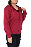 Kadın Bordo Kapüşonlu Sweat KLM001 BGL-ST02290