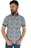 Erkek Polo Yaka Dijital Baskılı Tişört Waffle 2372 BGL-ST02797
