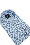 Erkek Silim Fitt Yaprak Baskılı Uzun Kol Gömlek BGL-ST02980