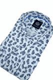 Erkek Silim Fitt Yaprak Baskılı Uzun Kol Gömlek BGL-ST02980