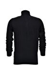 Erkek Spor Düz Fermuarlı Yaka Kazak R22949 BGL-ST03181