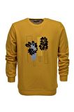Erkek Baskılı Spor Sıfır Yaka Sweatshirt R2201 BGL-ST03191
