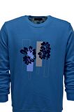 Erkek Baskılı Spor Sıfır Yaka Sweatshirt R2201 BGL-ST03191