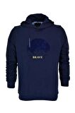 Erkek Kapüşonlu Baskılı Basic Sweatshirt R2219 BGL-ST03193
