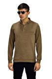 Erkek Polo Yaka Cepli Sweatshirt R6590 BGL-ST03195