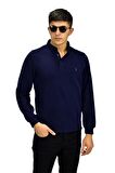 Erkek Polo Yaka Cepli Sweatshirt R6590 BGL-ST03195