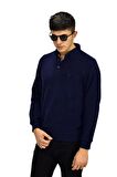Erkek Polo Yaka Cepli Sweatshirt R6590 BGL-ST03195