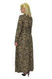 Kadın Leopar Desen Krep O Yaka Elbise BGL-ST03539