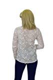 Kadın Brodeli Taşlı Bluz BGL-ST03720