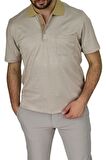 Erkek Polo Yaka Jakarlı Cepli Tişört R7520 BGL-ST03793