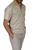 Erkek Polo Yaka Jakarlı Cepli Tişört R7520 BGL-ST03793