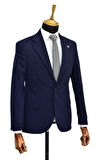 Erkek Lacivert Tek Spor Ceket Çift Yırtmaçlı BGL-ST03974