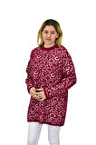 Kadın Leopar Desen Oversize Kazak 140116 BGL-ST04081