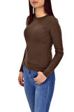 Kadın Düz Renk Vücuda Oturan Uzun Kollu Sweatshirt BGL-ST04209