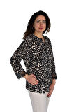 Kadın Leopar Desen Baskılı Viscon Bluz BGL-ST04281