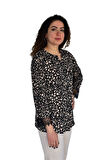 Kadın Leopar Desen Baskılı Viscon Bluz BGL-ST04281