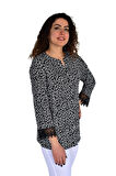 Kadın Leopar Desen Baskılı Viscon Bluz BGL-ST04281